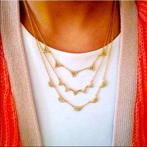 Stella & Dot Pave Chevron Layer Necklace